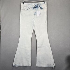 Vervet  Alison Mid Rise Distressed Denim Flared Jeans Women's Size 30